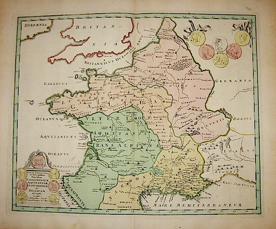 Weigel Christoph Gallia Transalpina in suas quatuor Provincias Narbonensem, Aquitaniam, Lugdunensem et Belgicam descripta 1720  Norimberga